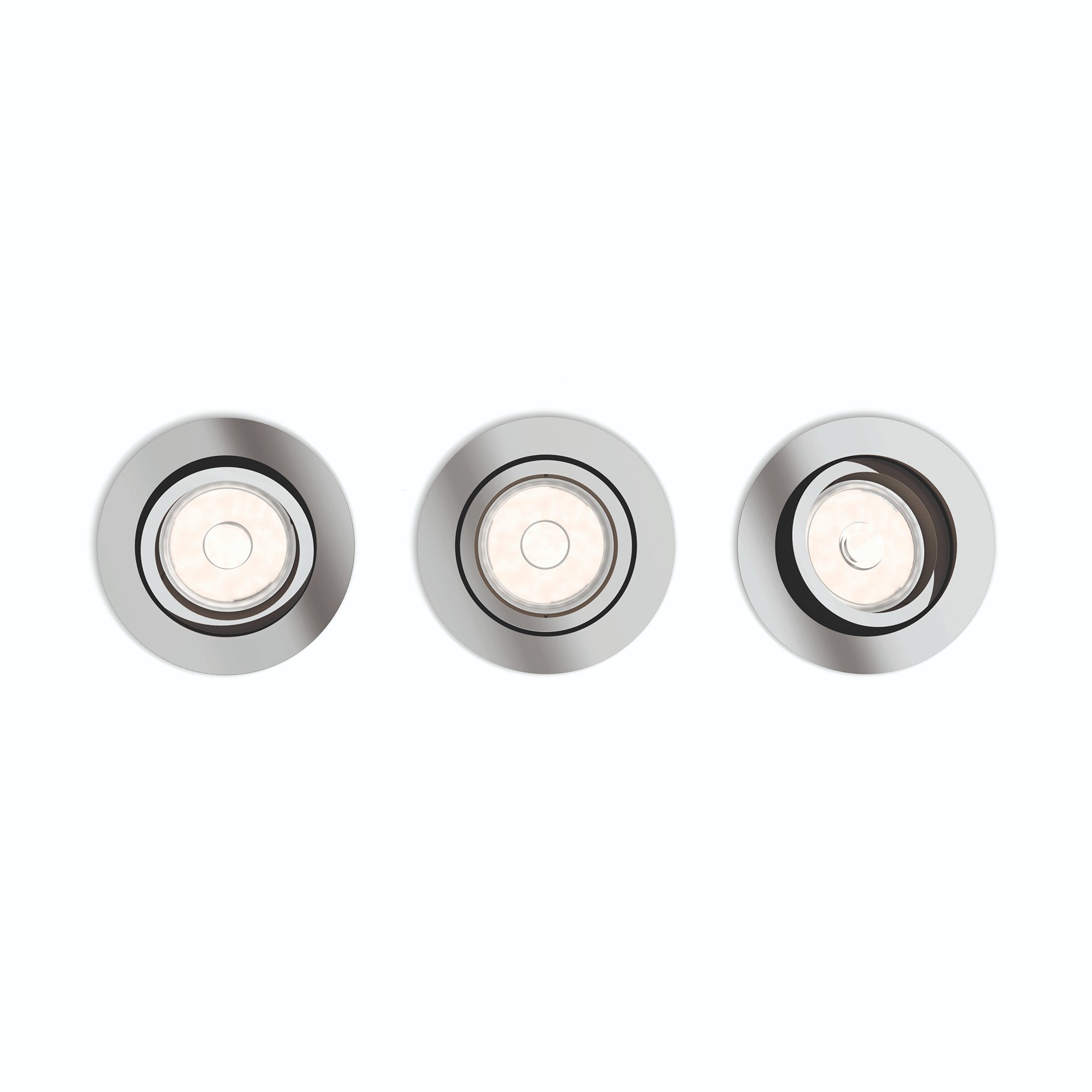 Philips Donegal inbouwspot - 3-lichts - chroom - rond
