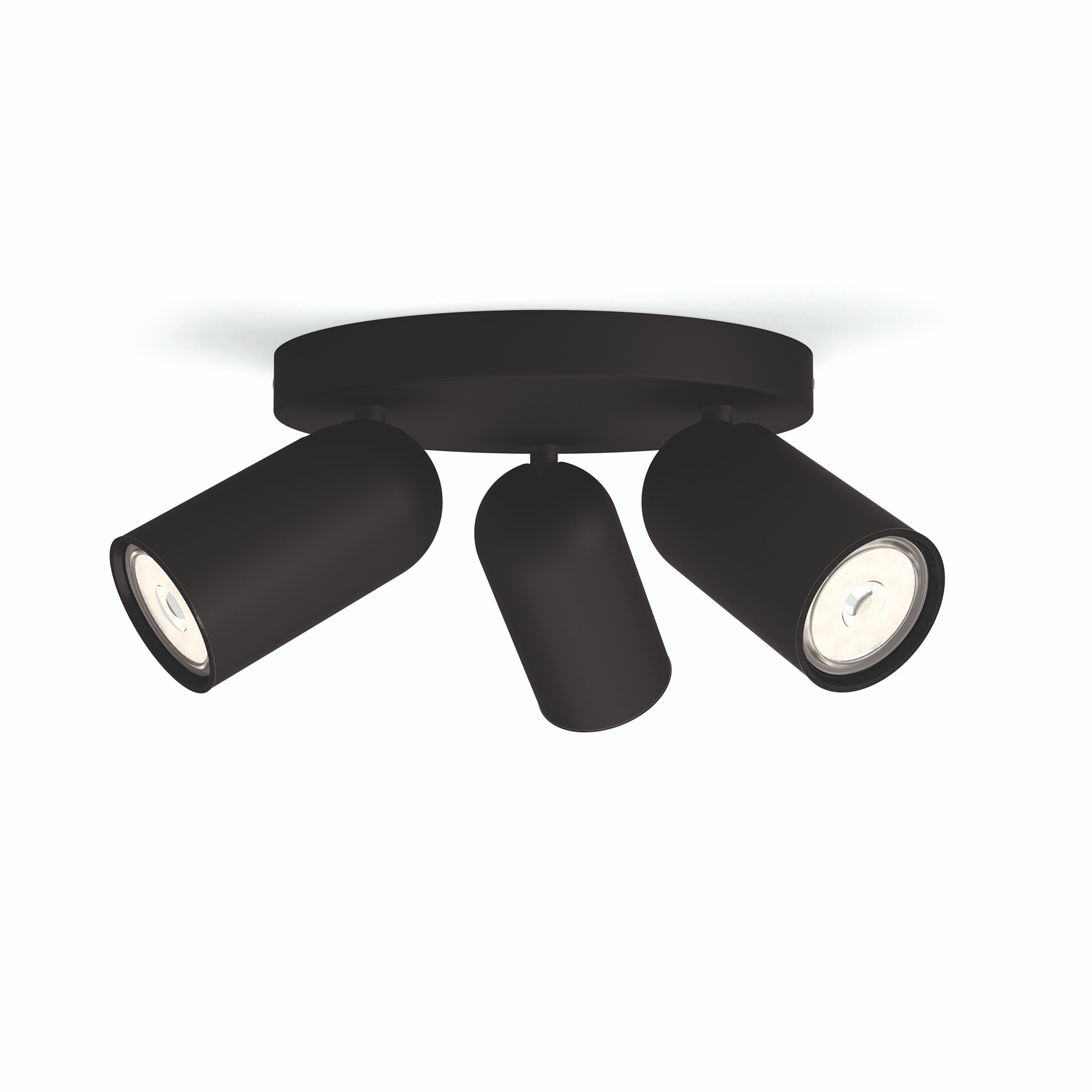 Philips Pongee spot plafond/mur - 3 têtes - noir