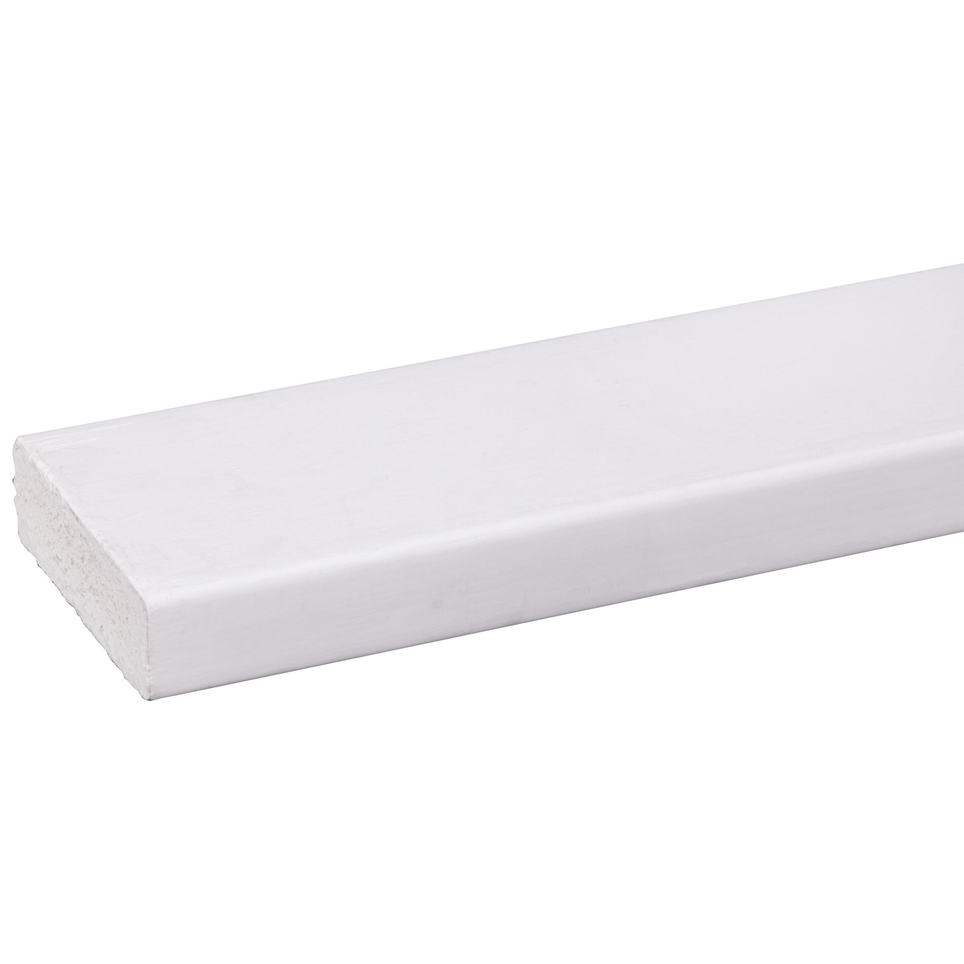 Schaaflat hardhout gegrond wit 21x69mm - 210cm