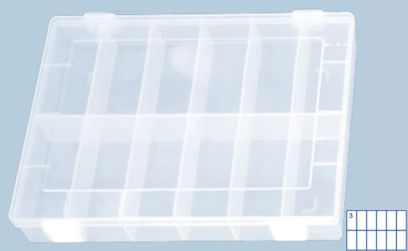 Boîte à assortiment PP CLASSIC 12 compartiments 225x335x55 mm