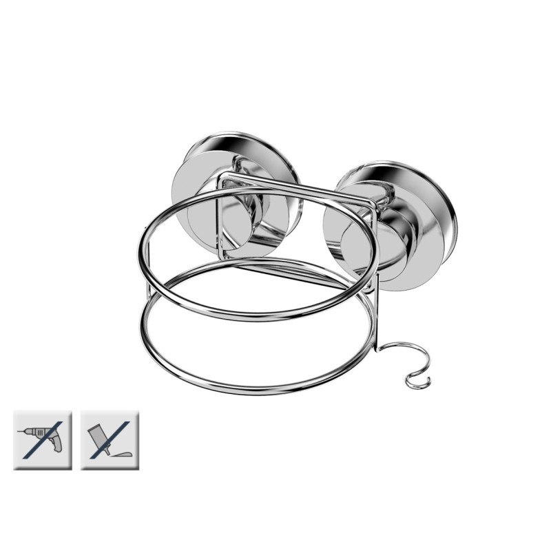 Ridder porte sèche-cheveux à ventouse acier inoxidable/plastique