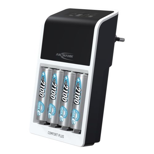 Ansmann snellader voor 4 x AA batterijen