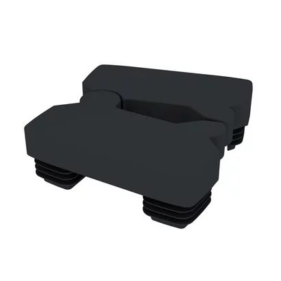 Duofuse écran à rainures et languettes/écran clôture à lattes - Chapeau de fermeture pour poteau charnière en aluminium 82x90mm pvc noir