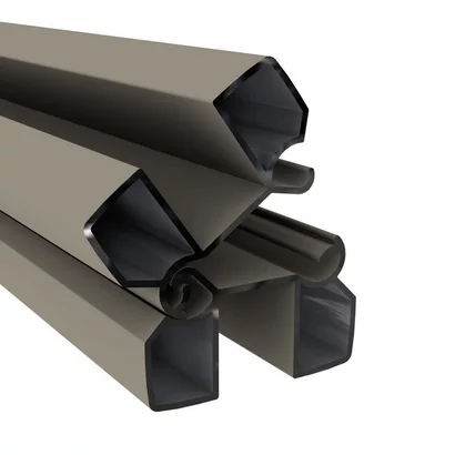 Duofuse écran à rainures et languettes/écran clôture à lattes - Poteau charnière en aluminium kit 82x82mm - 3m stone grey
