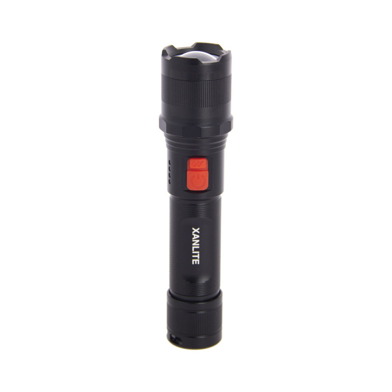 Xanlite lampe torche LED sans fil - USB rechargeable ou à piles (3XAA) - 3 modes d'éclairage - 1000 lm - IP44 - 6500k blanc froid 