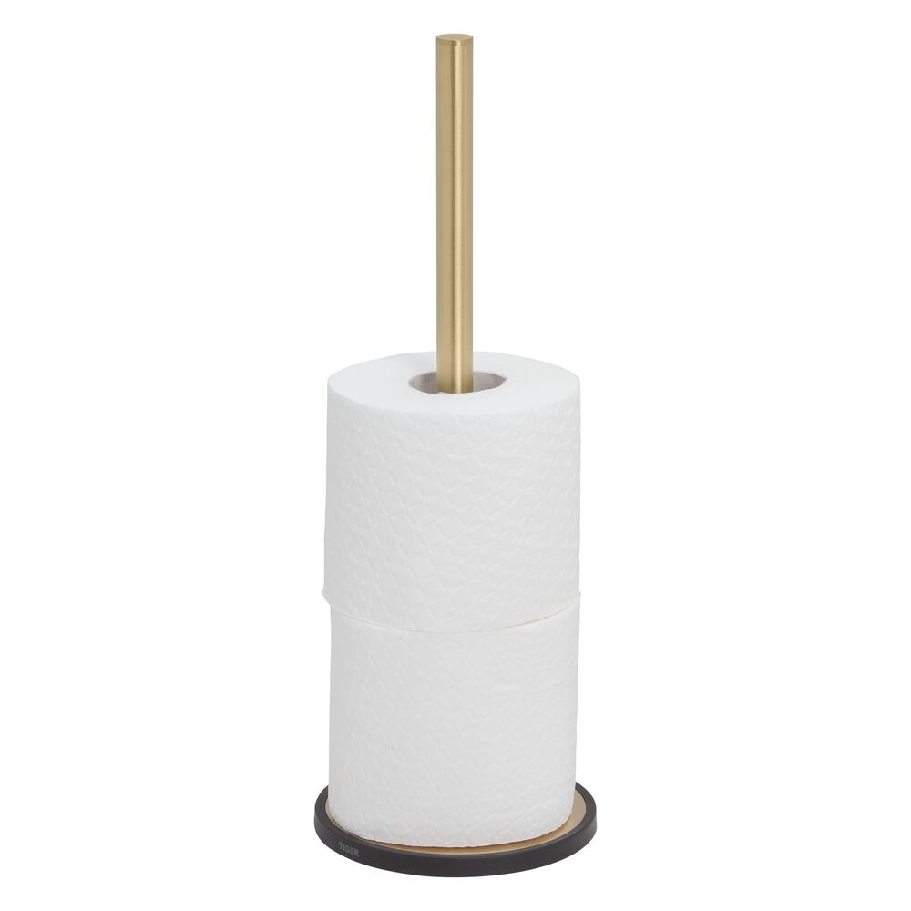 Tiger Tune Porte-rouleaux papier toilette de réserve autoportante Laiton brossé / Noir