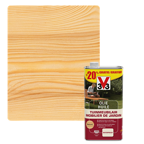 V33 Huile Mobilier De Jardin Incolore Mat 1L + 20%