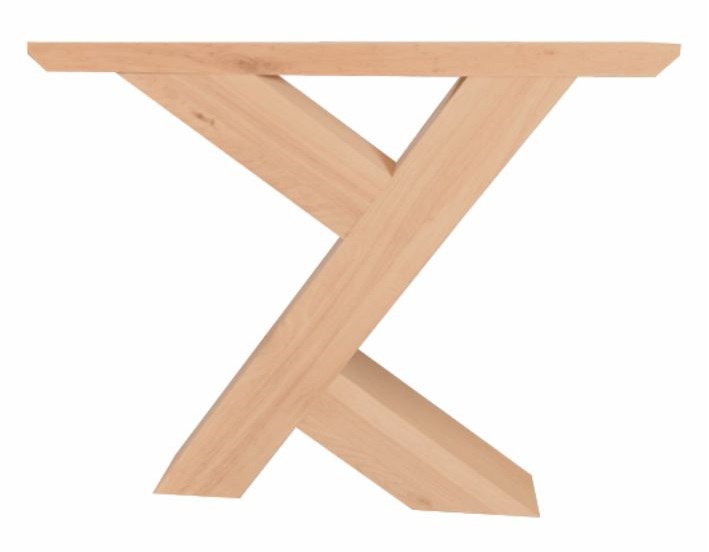 Pied de table modèle Y Speciaal - H72 B90cm profil 120x120mm chêne
