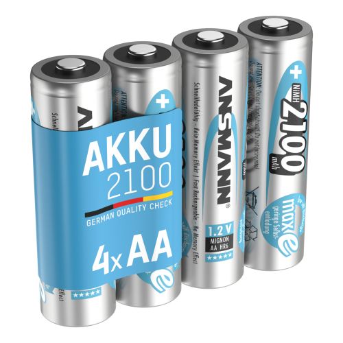 Ansmann herlaadbare batterij NiMH Mignon AA 2100 mAh maxE - 1.2V (4 stuks)