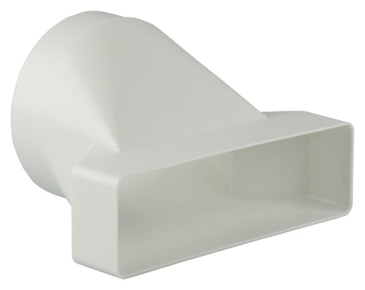 Renson transformation PVC rond/plat 7021 blanc 204x60mm-Ø125mm