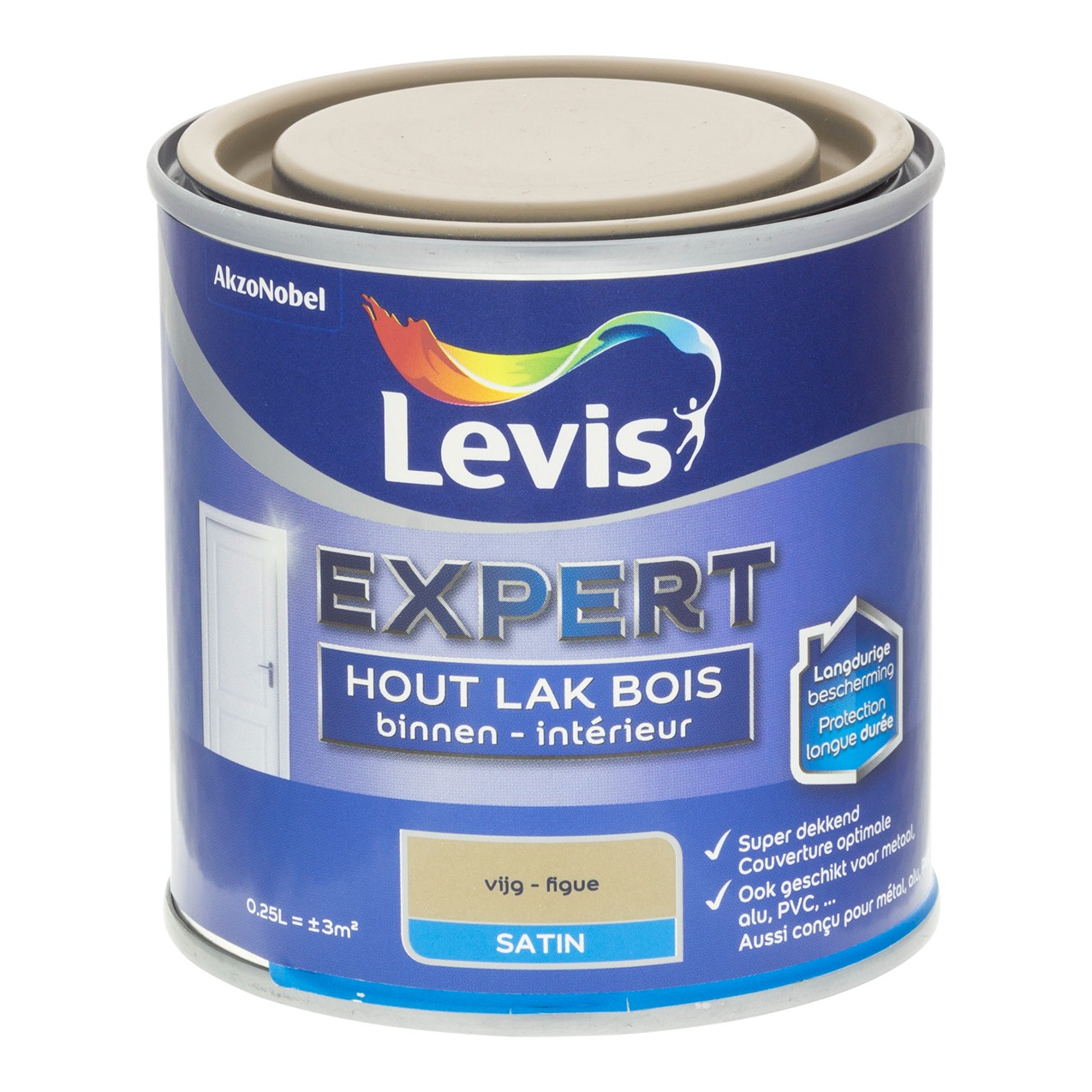 Levis Expert Hout Lak Binnen Satin 0.25l Vijg