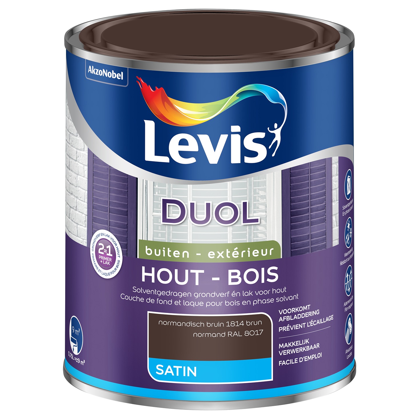 Levis Duol Bois Extérieur Satin 0.75l Brun Normand