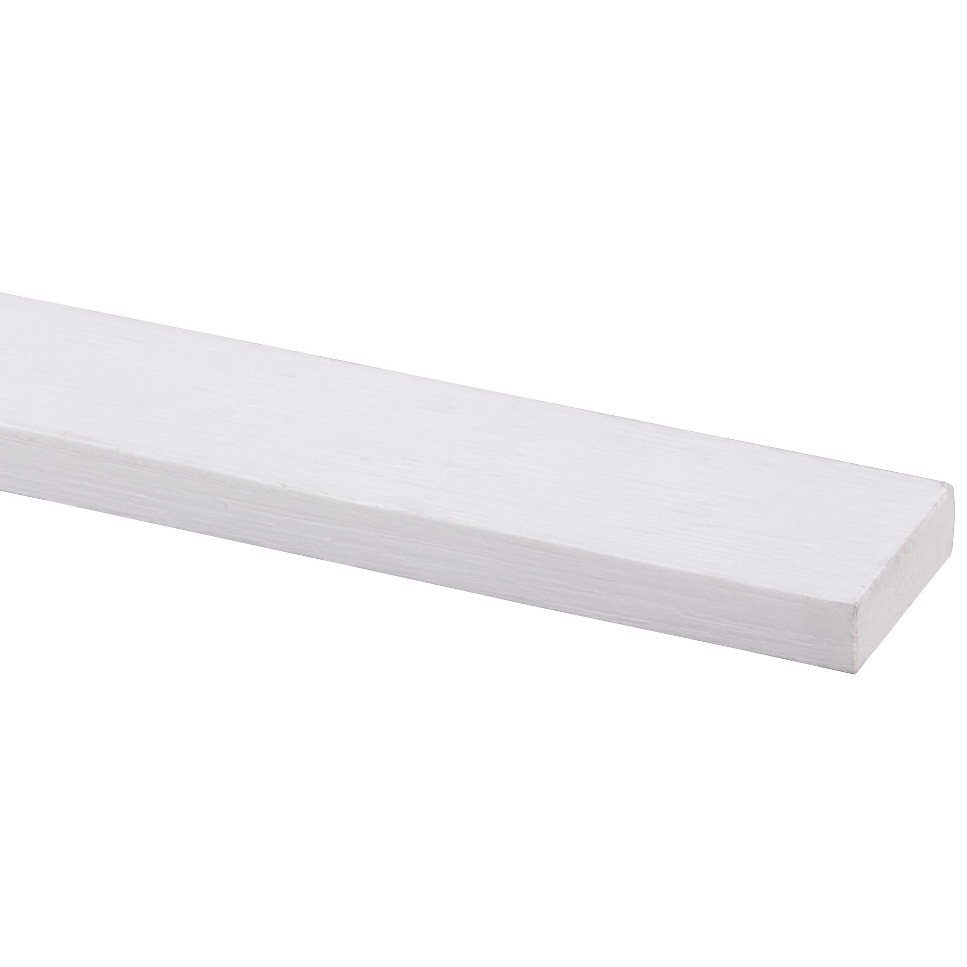Schaaflat hardhout gegrond wit 12x44mm - 210cm