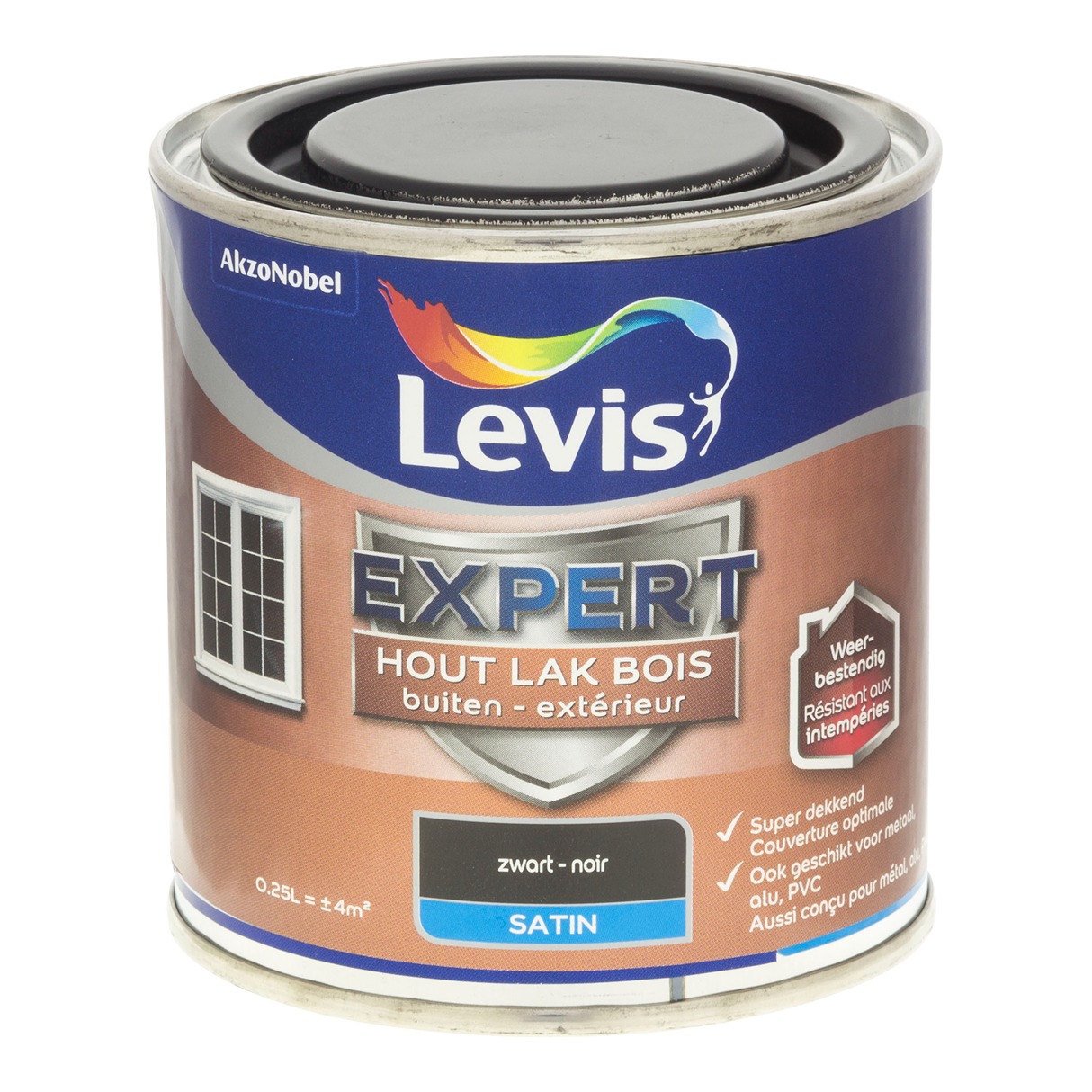 Levis Expert Lak Bois Extérieur Satin 0.25l Noir