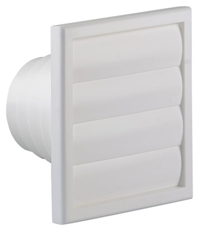 Renson PVC overdrukrooster 4 klep met reduceerstuk 742 wit Ø100-130mm
