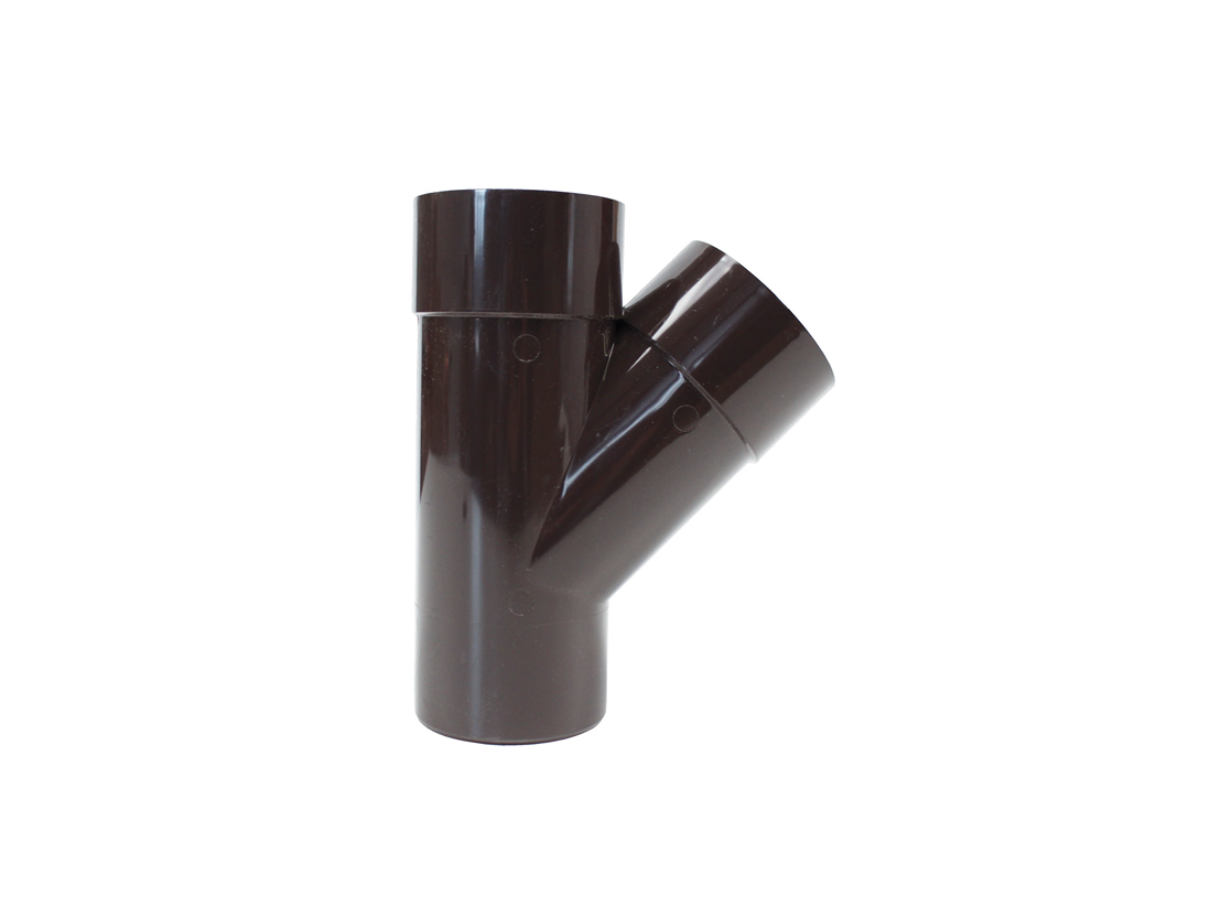 T pour système pluvial brun Ø80mm - 45°