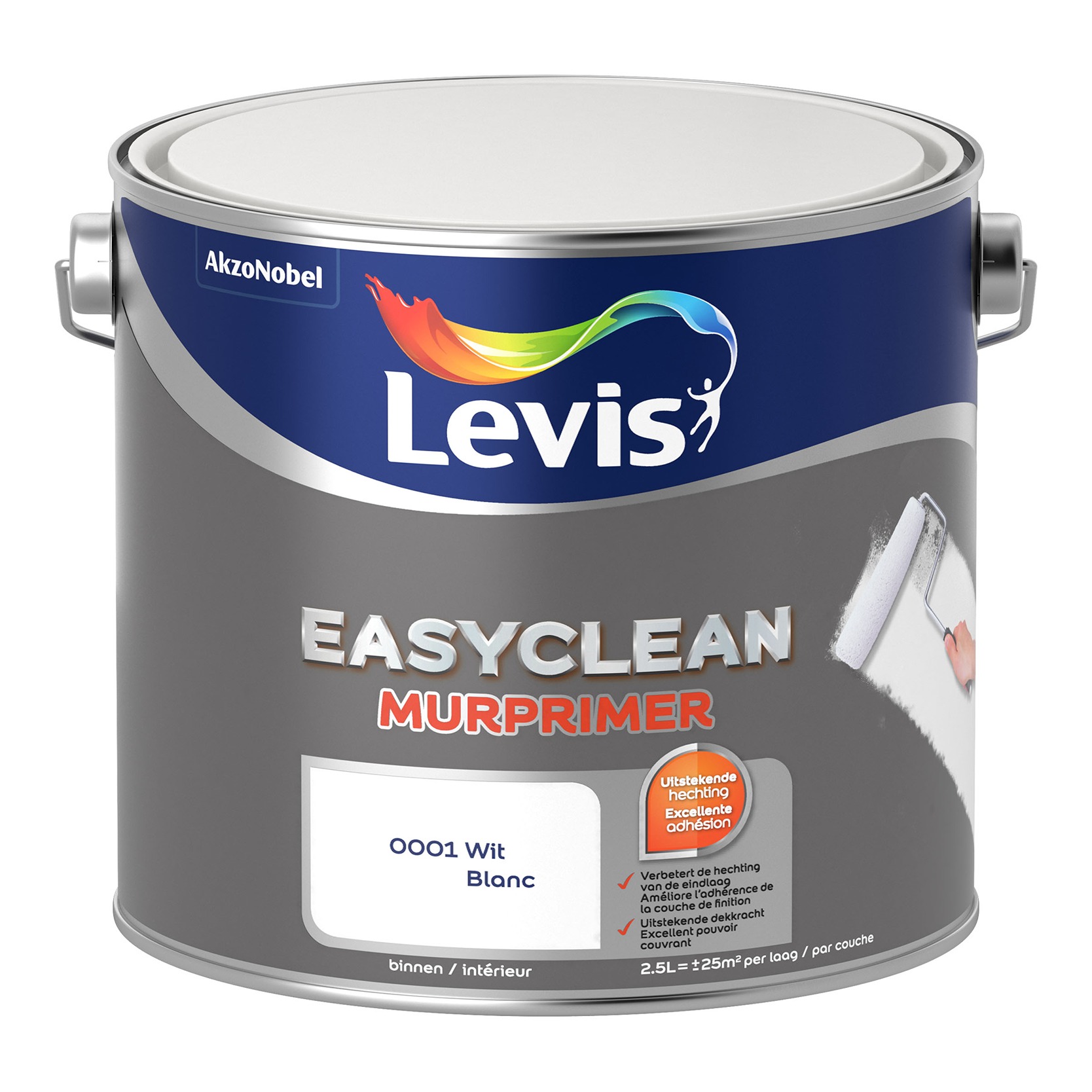 Levis Easyclean Mur Primer 2.5l Wit