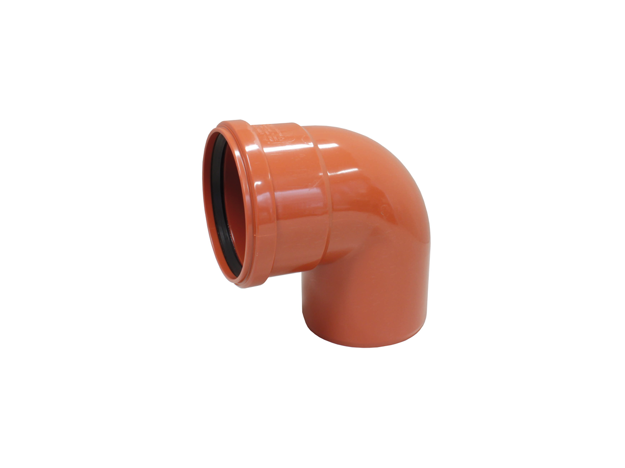Coude pour égout 125mm-87° rouge brique