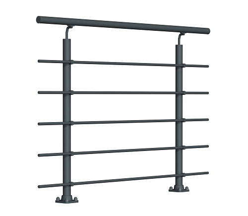 New Rondo Borstwering Kit Vloermontage 1.5M - Aluminium Mat Gestructureerd RAL 7016