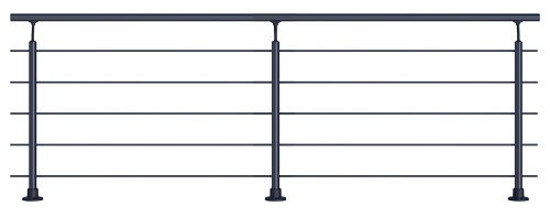 Clean Black Borstwering Kit Vloerbevestiging 250cm Aluminium