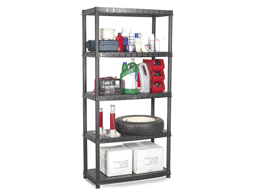 Etagère Plasti Rack 5 tablettes 185x85x40cm noir