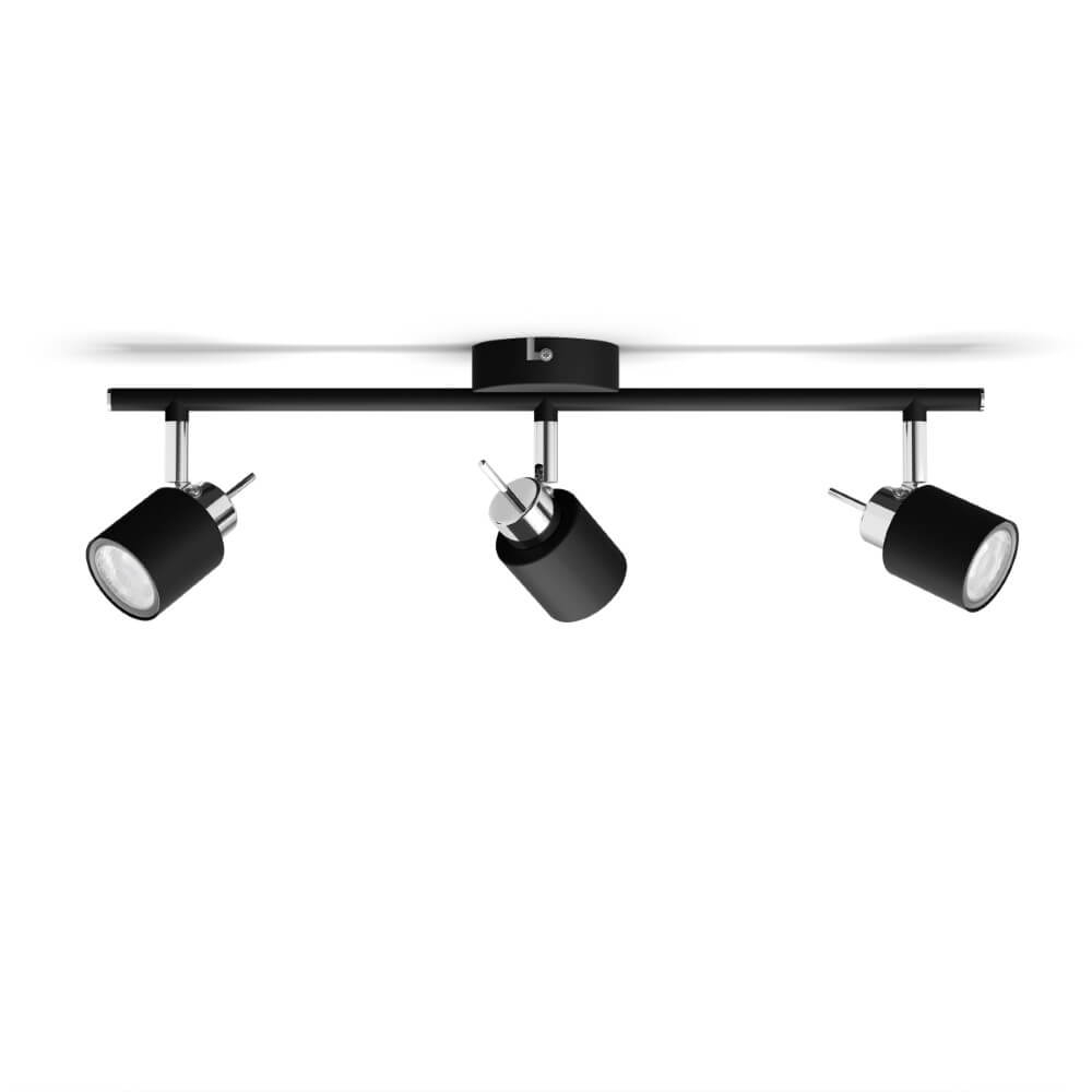 Philips Meranti spot plafond/mur - 3 têtes - noir