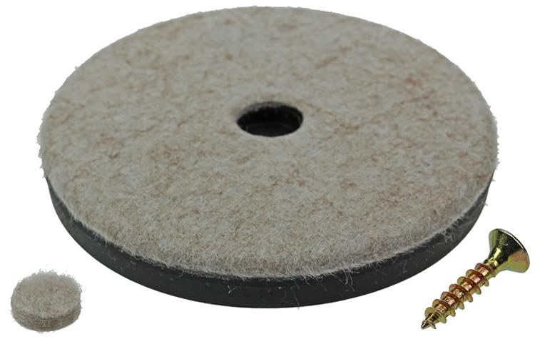 Patin feutre renforcé + vis brun rond Ø70mm (4 pièces)