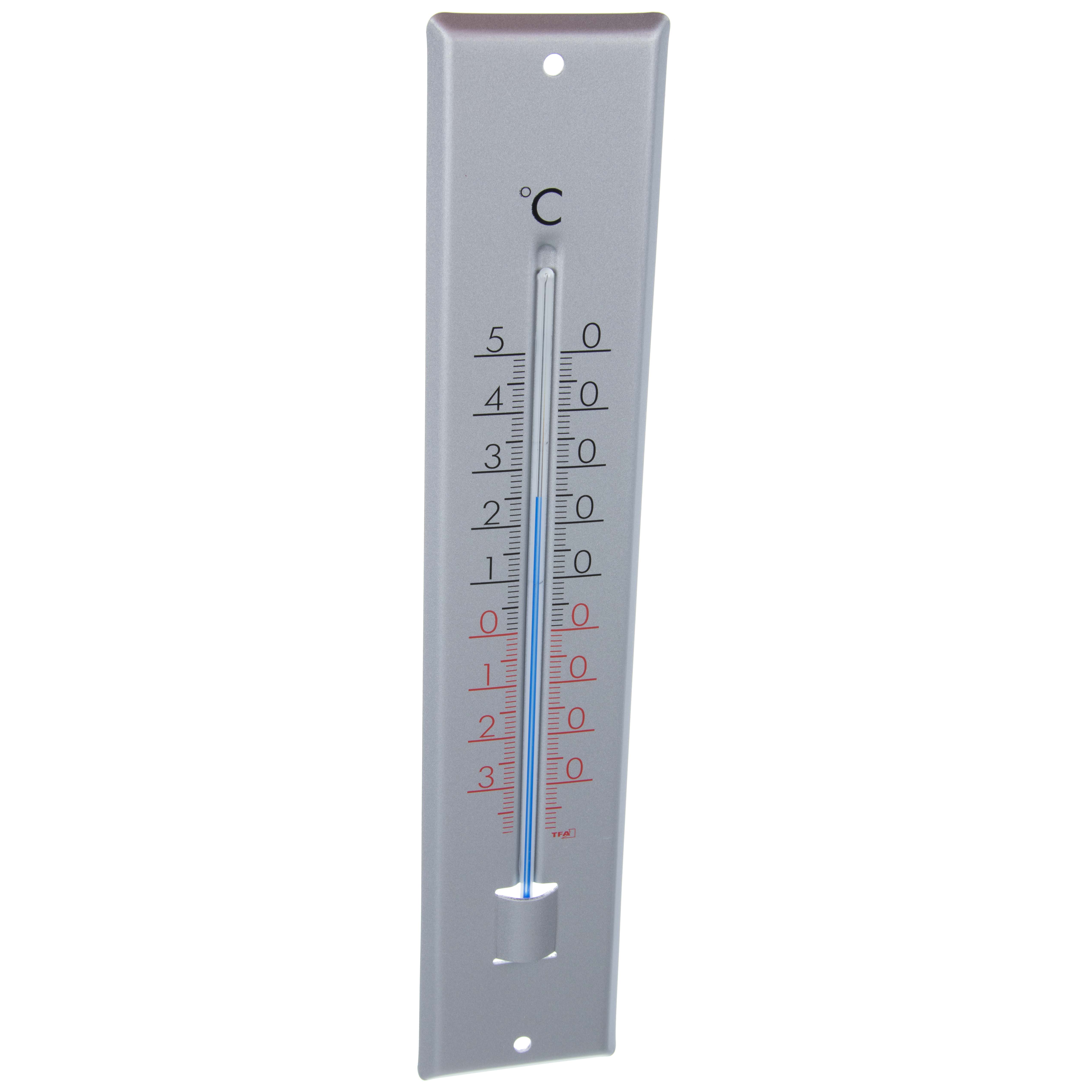 Thermometer buiten trimetaal zilverkleur 300