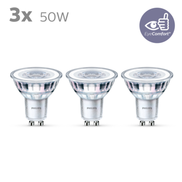 Philips LED Spot - 50 W - GU10 - blanc froid - 3 pcs