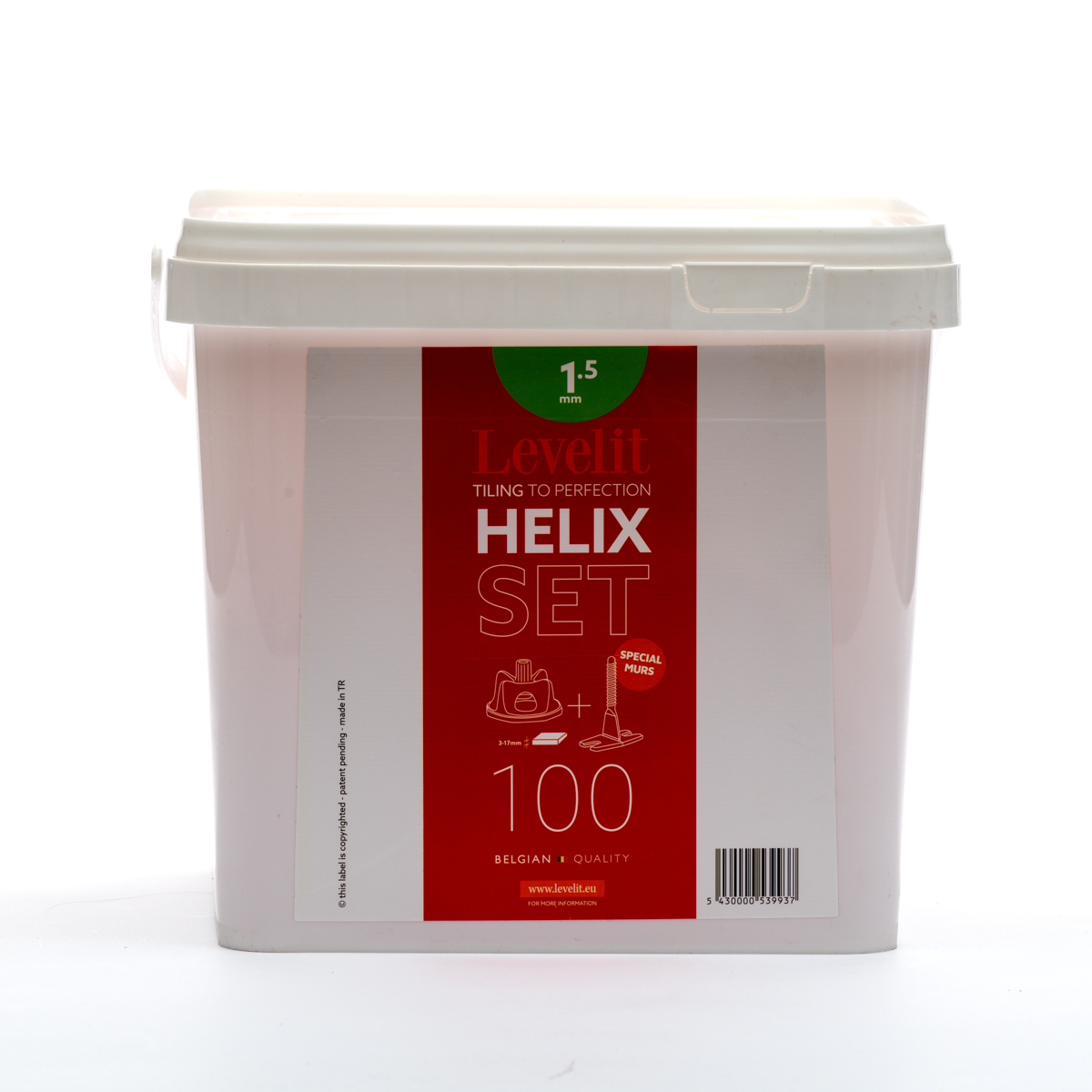 Levelit helix 100 clips 1.5mm + 100 caps