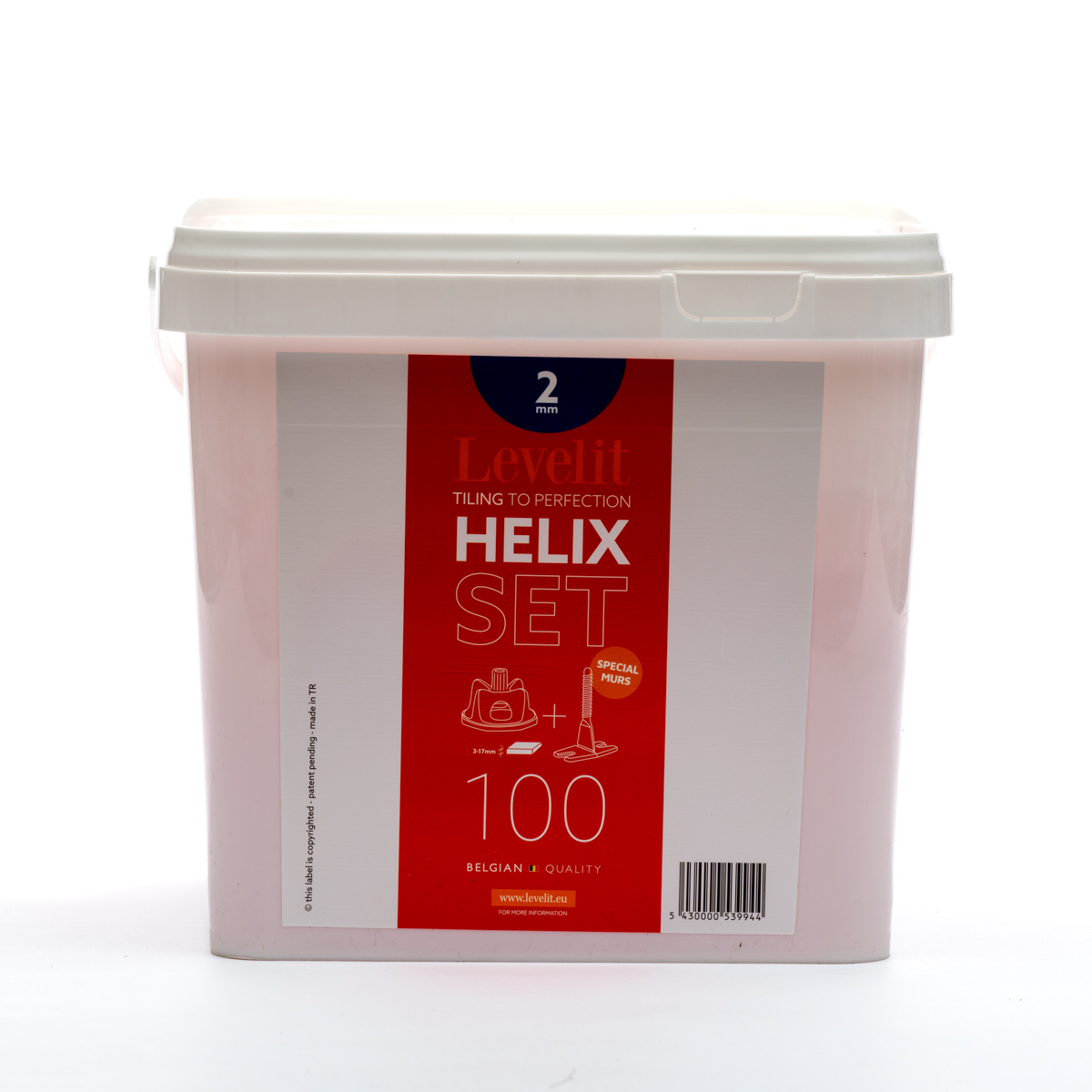 Levelit helix 100 clips 2mm + 100 caps
