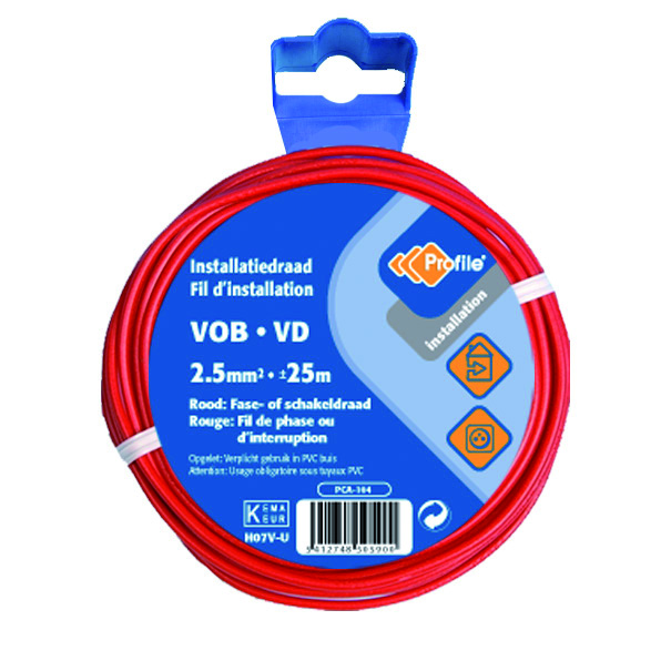DRAAD VOB 2.5MM 25M ROOD