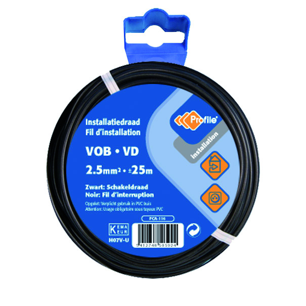 DRAAD VOB 2.5MM 25M ZWART