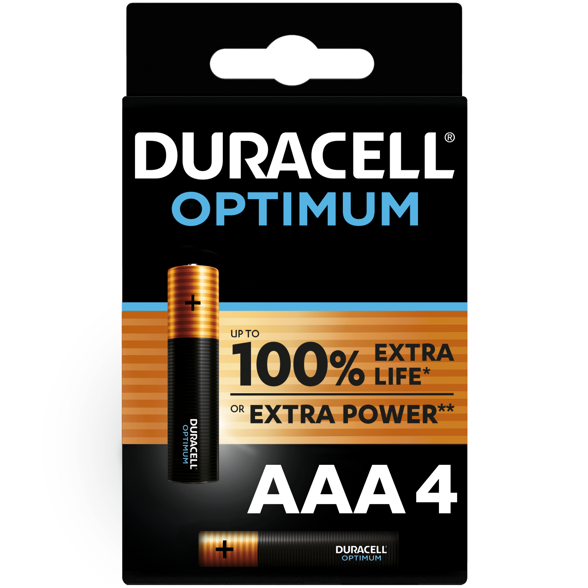 DURACELL BATTERIJ ALK OPTIMUM AAA 4X 1.5V