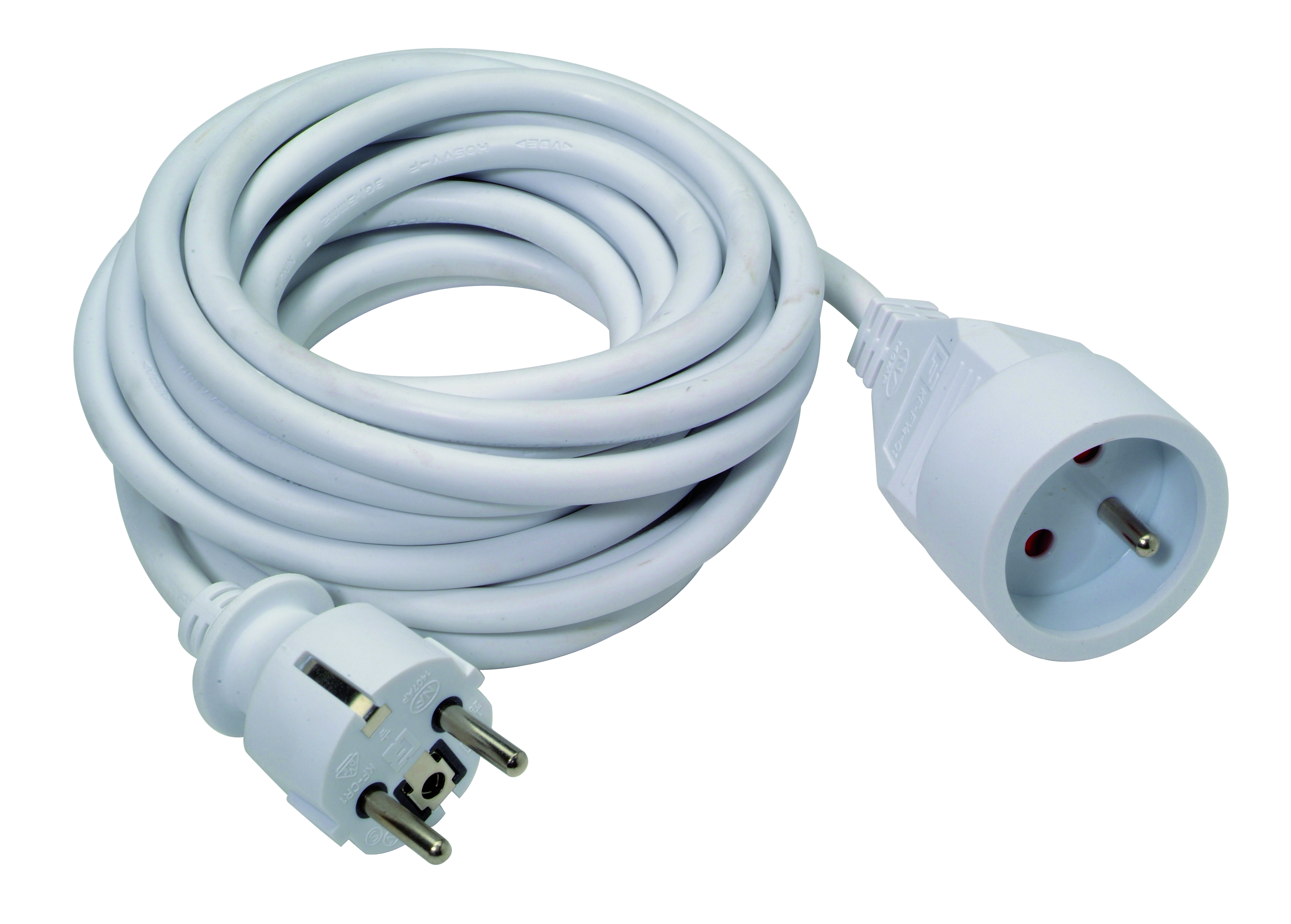 VERLENGSNOER 3G1.5 PVC 5M WIT