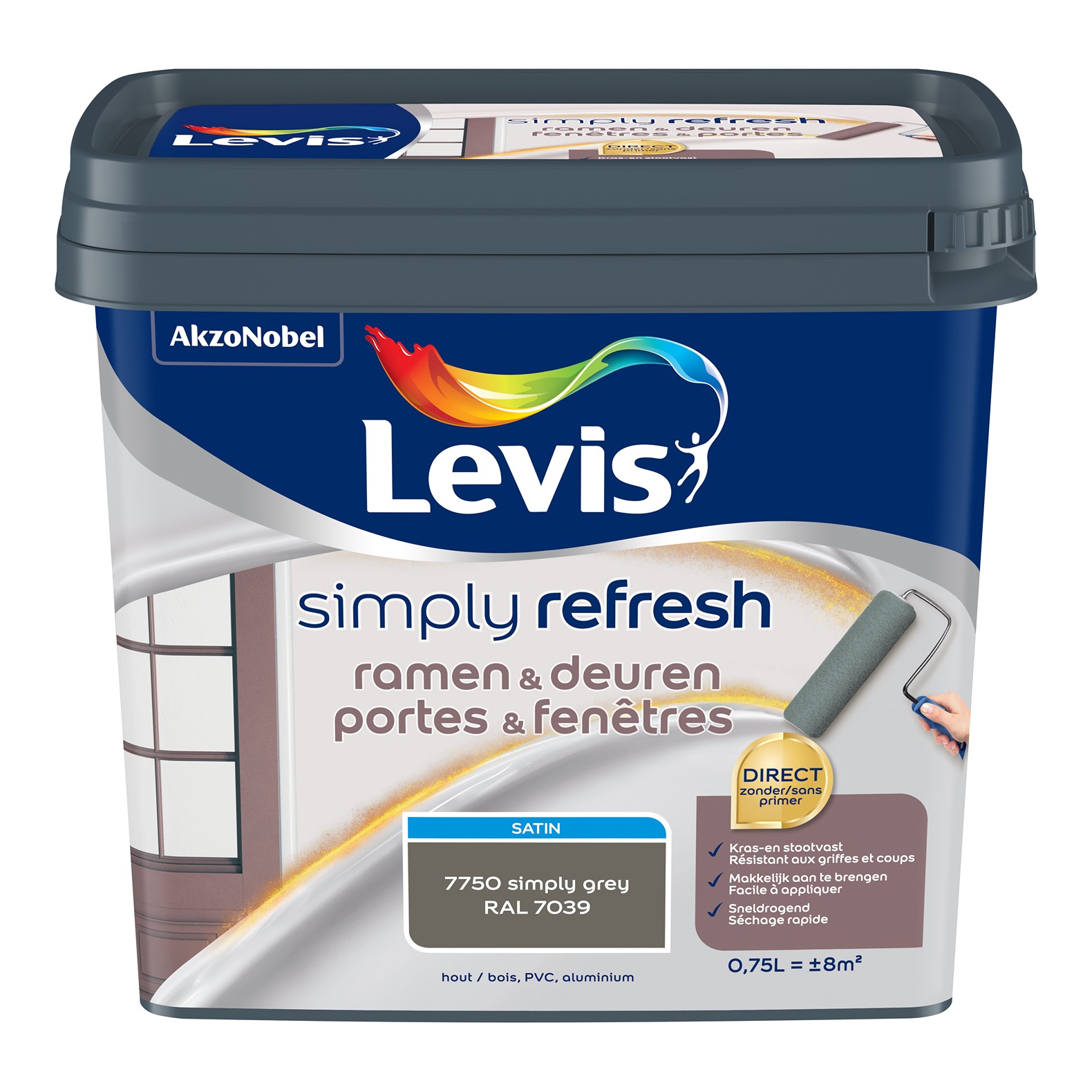 Levis Simply Refresh Ramen & Deuren Satin 0.75l Grey