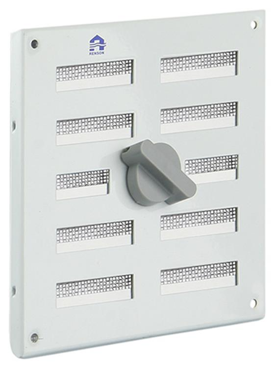 Renson afsluitbaar opbouw binnenrooster alu met gaas 4037 wit 155x155mm