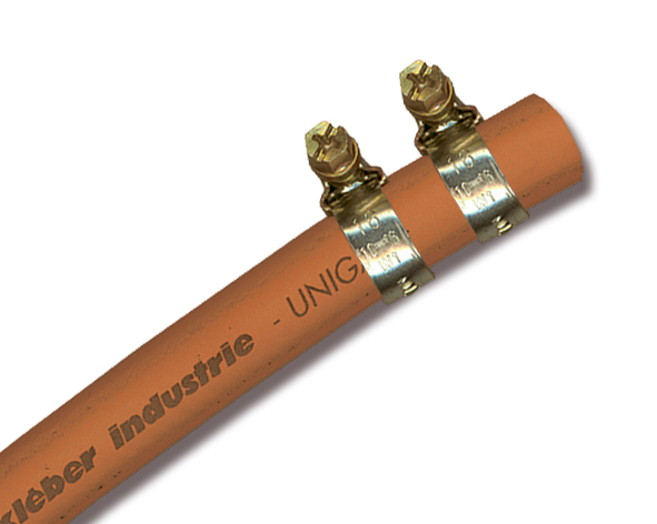 1 Tuyau buthane 1,5 m + 2 attaches - 8 x 8 mm - caoutchouc