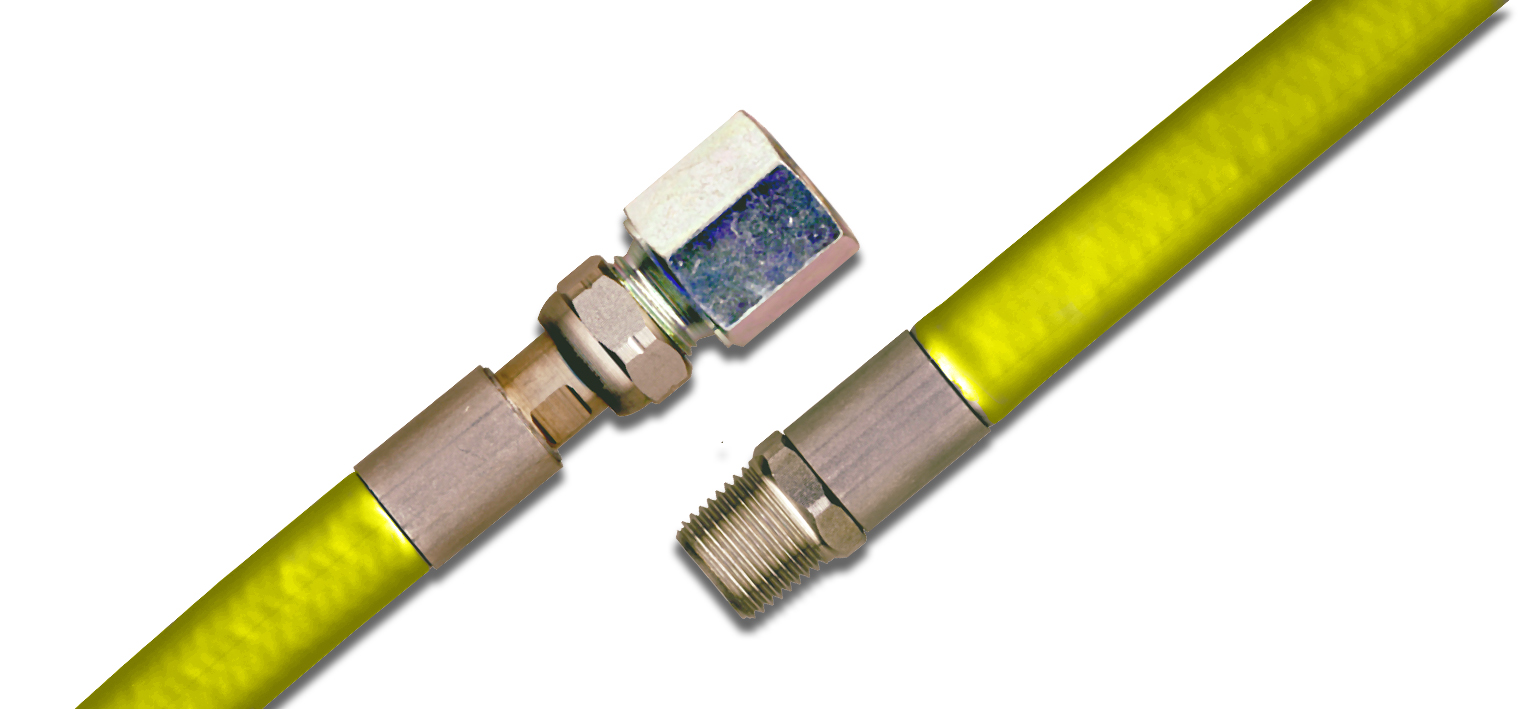 1 Tuyau de gaz naturel 100 cm - 1/2" M x 1/2" F -inox