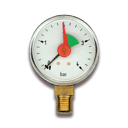 1 Manometer radiaal voor CV 1/4"  - Kunststof