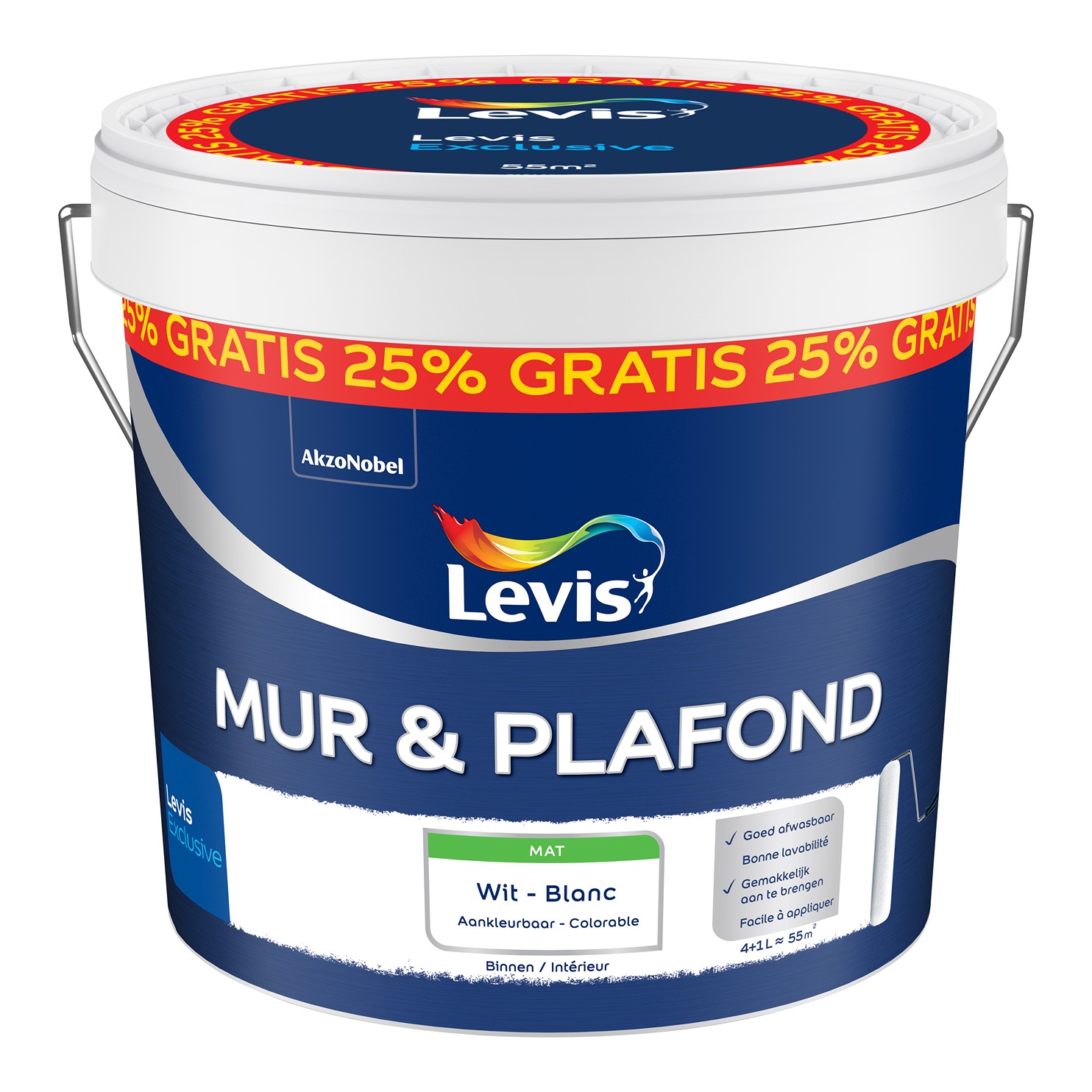 Levis Mur & Plafond Mat Blanc 4+1l