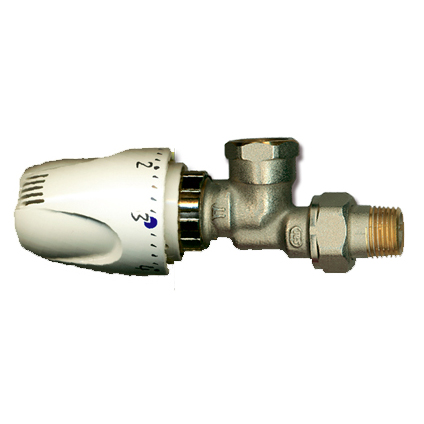 1 Thermostatische radiatorkraan 1/2" - haaks omgekee - Messing