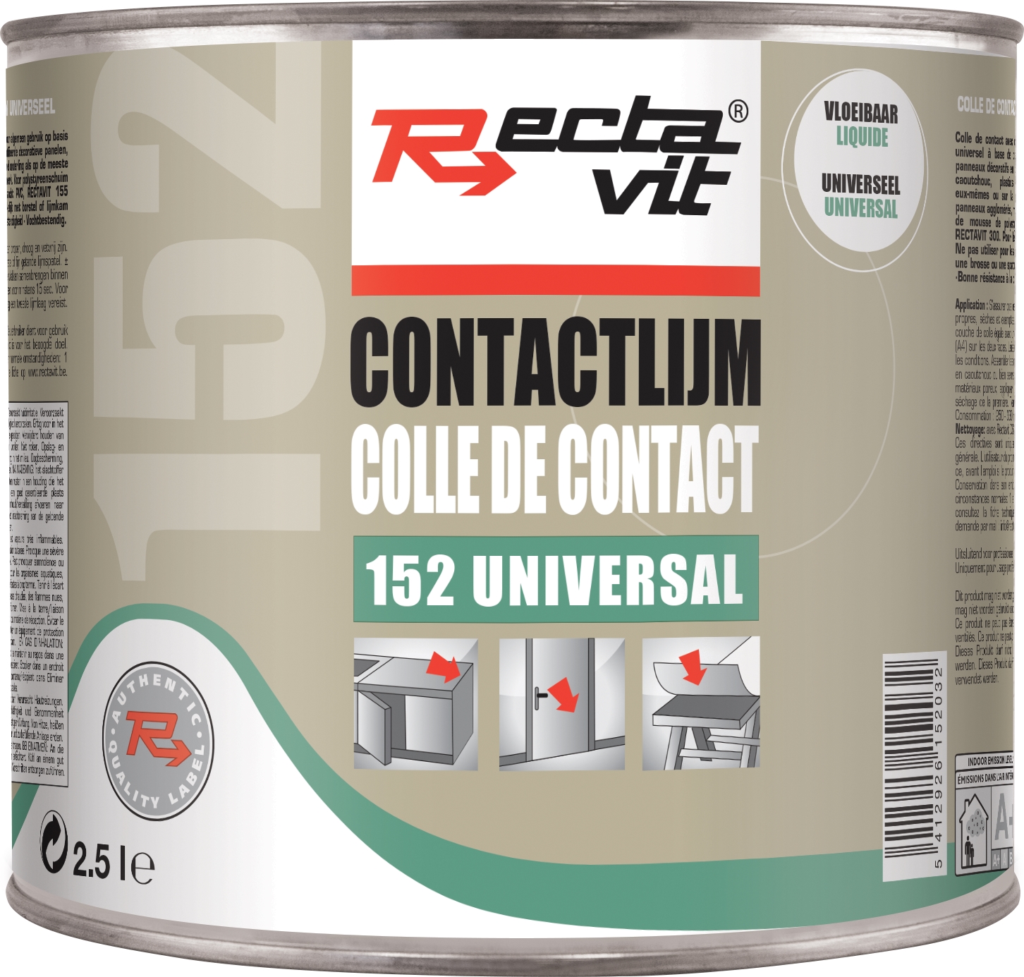 Rectavit 152 Universal Liquide - Colle De Contact Universelle 2,5L