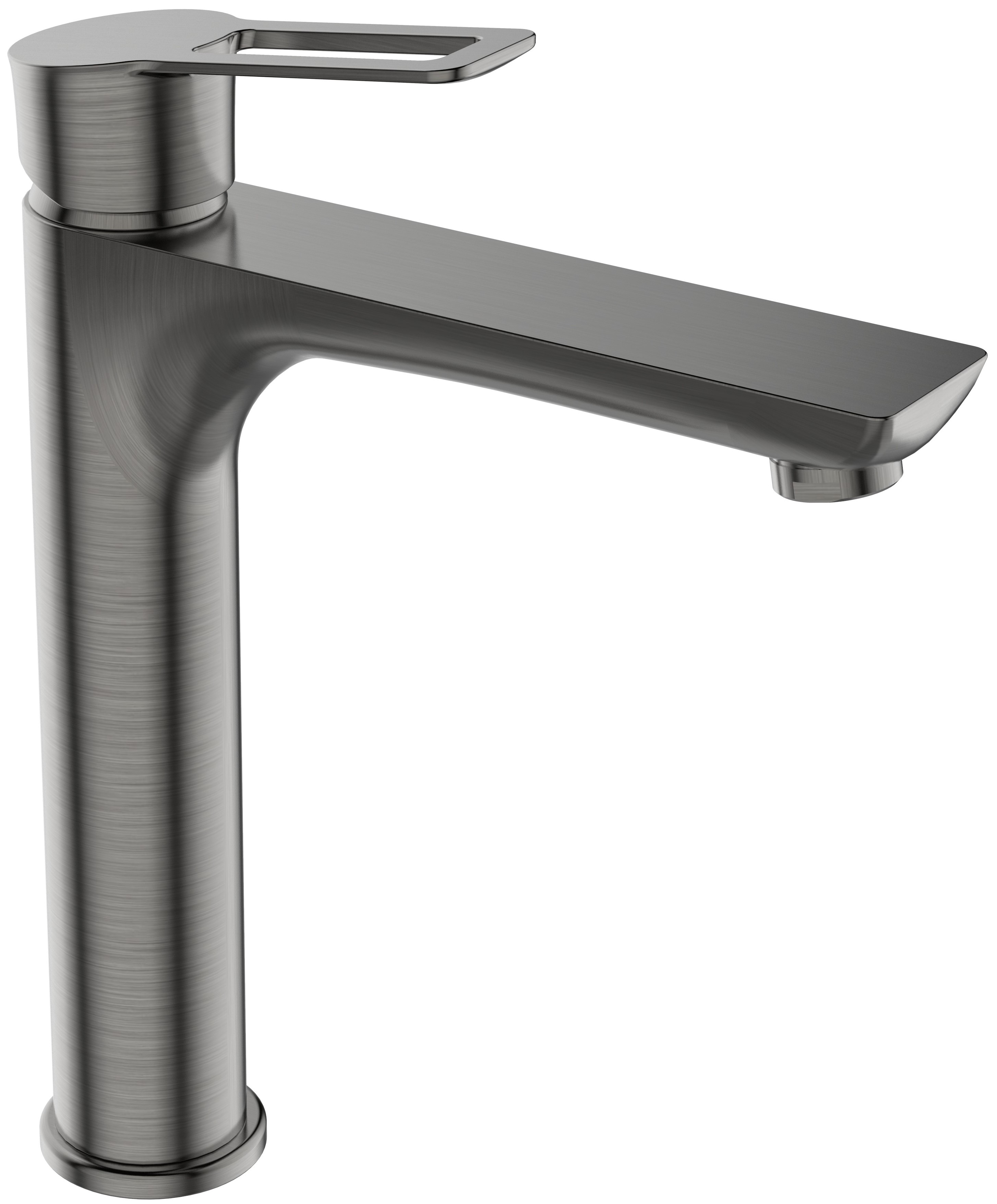 Aquatrends Tirreno wastafelkraan verhoogd met automatische lediging gunmetal