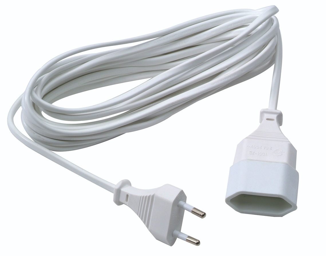 RALLONGE 2X0.75 PVC 5M BLANC