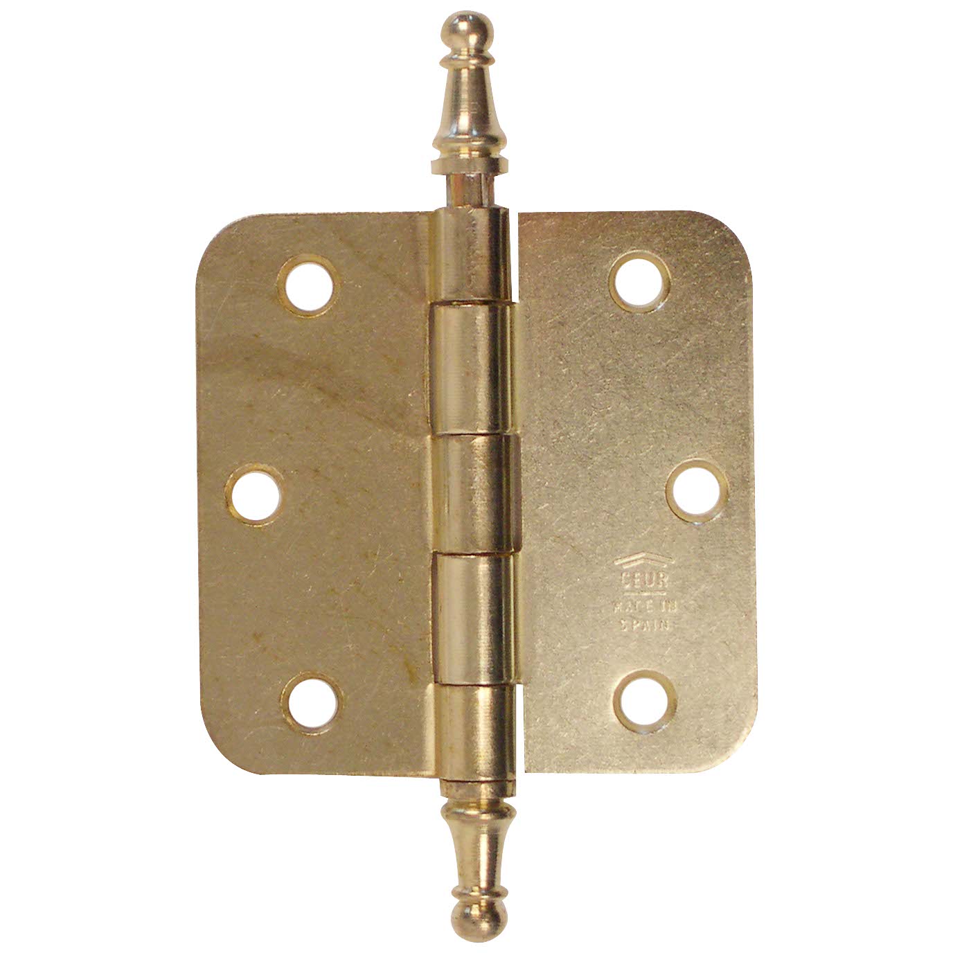 Charnière à bouton à vase arrdondie pour porte 75x75mm laiton satiné (3 pcs)