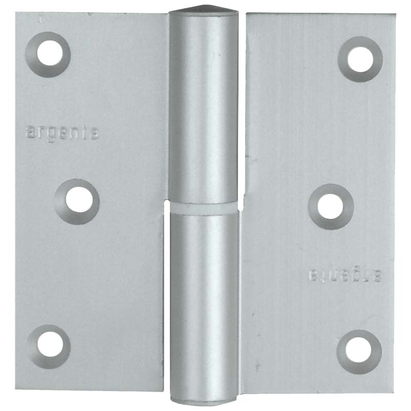 Paumelle aluminium pour porte 80x80mm aluminium argenté DROITE (3 pcs)