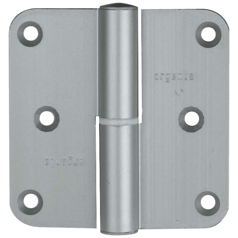 Paumelle aluminium pour porte 80x80mm argent DROITE (3 pcs)