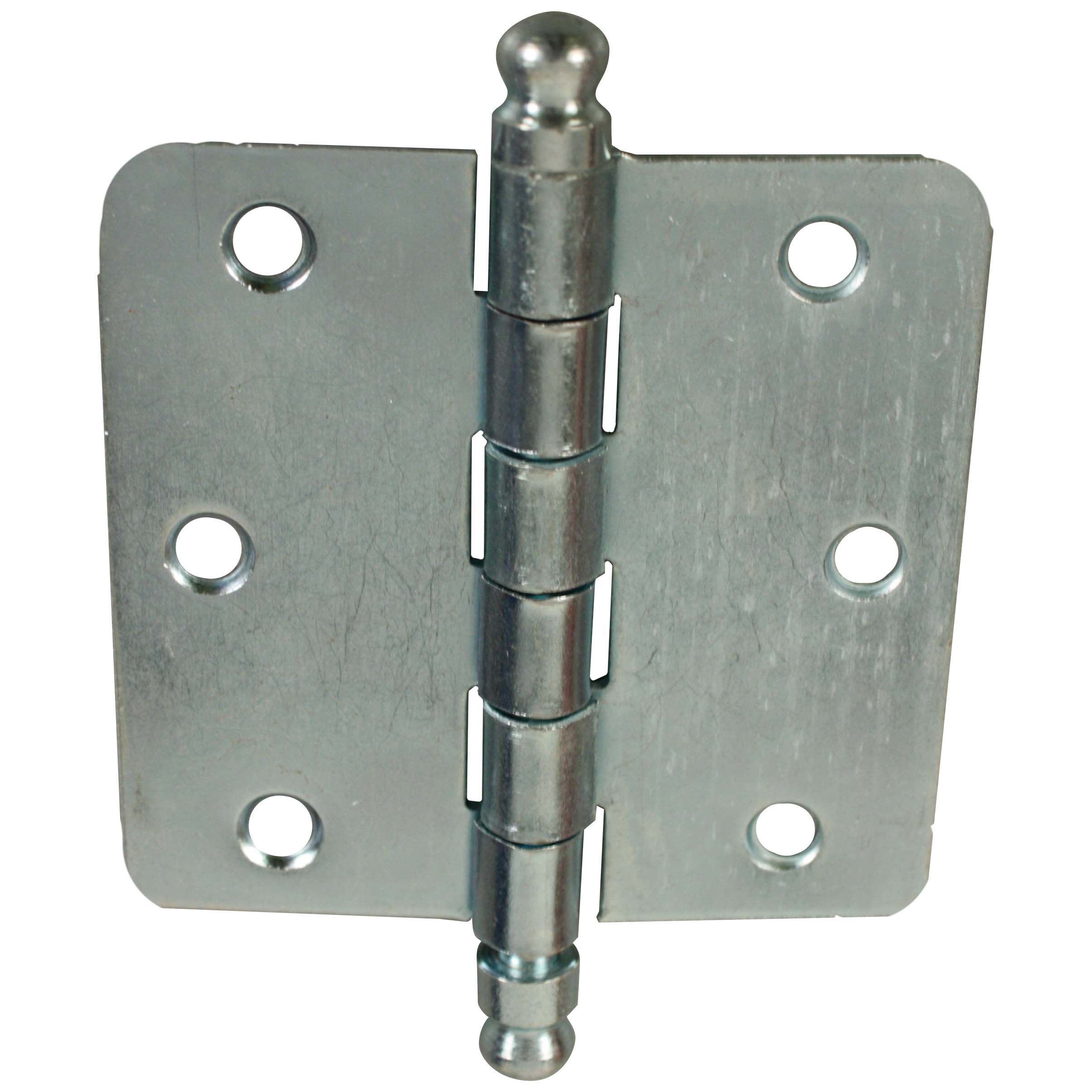 Charnière à bouton à boule arrdondie pour porte 75x75mm zinguée (3 pcs)