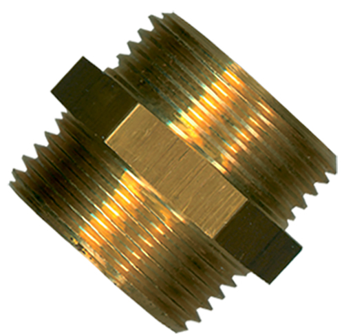 1 Verloopnippel 1/2" M x 3/8" M - messing